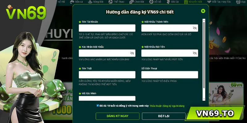 Hướng dẫn đăng ký VN69 chi tiết