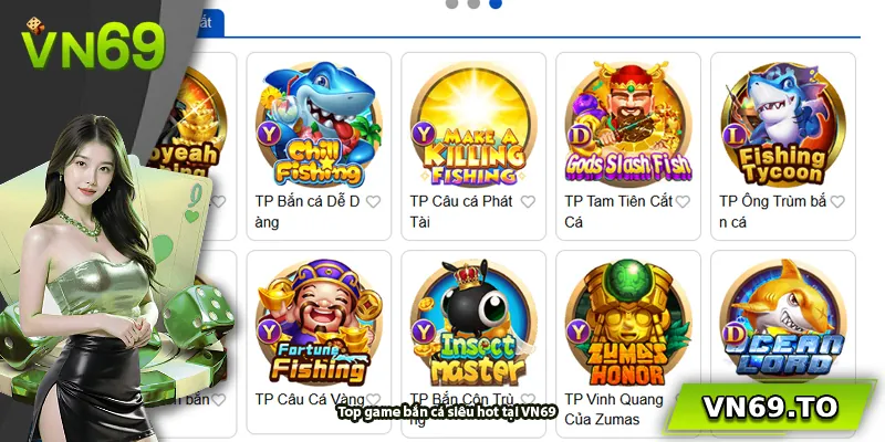 Top game bắn cá siêu hot tại VN69